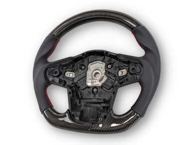 Carbon Fibre & Leather Steering Wheel with Red Stitching for Toyota Supra MK5 GR A90 / A91 GT / GTS (2019 - 2024) - Spoilers and Bodykits Australia