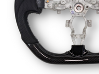 Carbon Fibre & Leather Steering Wheel with White Centre Line & Stitching for Nissan 370Z (2008 Onwards) - Spoilers and Bodykits Australia