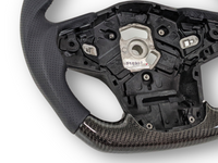 Carbon Fibre & Leather Steering Wheel with White Centre Line & Stitching for Toyota Supra MK5 GR A90 / A91 GT / GTS (2019 - 2024) - Spoilers and Bodykits Australia