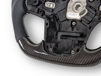 Carbon Fibre & Leather Steering Wheel with White Centre Line & Stitching for Toyota Supra MK5 GR A90 / A91 GT / GTS (2019 - 2024) - Spoilers and Bodykits Australia