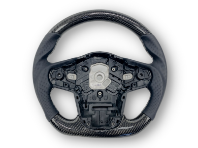 Carbon Fibre & Leather Steering Wheel with White Stitching for Toyota Supra MK5 GR A90 / A91 GT / GTS (2019 - 2024) - Spoilers and Bodykits Australia