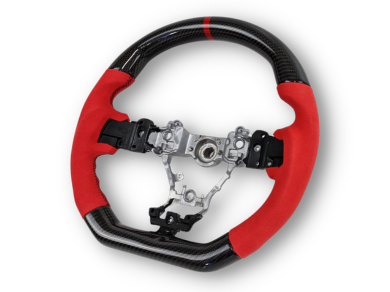 Carbon Fibre & Red Alcantara Steering Wheel with Red Centre Line & Stitching for Subaru WRX STI / Levorg (2015 - 2021) - Spoilers and Bodykits Australia