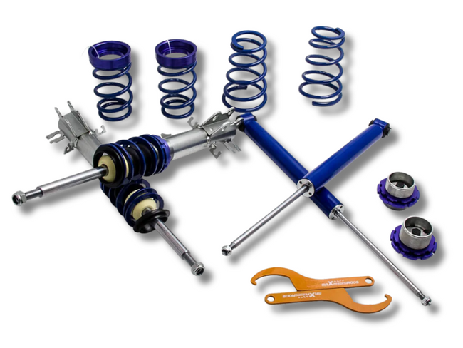 Coilover Lowering Kit for Fiat Punto 199 Grande / EVO / Abarth - Adjustable - Blue (2005 Onwards)-Spoilers and Bodykits Australia