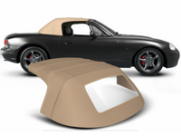 Convertible Soft Top with Plastic Window for Mazda MX5 NA / NB - Tan (1989 - 2005) - Spoilers and Bodykits Australia