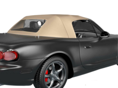 Convertible Soft Top with Plastic Window for Mazda MX5 NA / NB - Tan (1989 - 2005) - Spoilers and Bodykits Australia