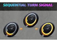 DRL LED Projector Head Lights with Sequential Indicators for Mini Cooper R50  R52  R53 (2001 - 2007) - Spoilers And Bodykits Australia