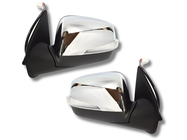 Door Mirrors with Indicator for Isuzu D-MAX - 5 Pins - Chrome - Pair (2008 - 2012)-Spoilers and Bodykits Australia