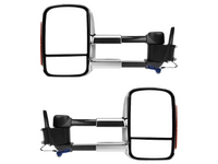 Extendable Towing Mirror with Indicator for 80 Series Toyota Landcruiser - Manual Mirror - Chrome - Pair-Spoilers and Bodykits Australia