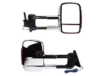Extendable Towing Mirror with Indicator for 80 Series Toyota Landcruiser - Manual Mirror - Chrome - Pair-Spoilers and Bodykits Australia