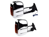Extendable Towing Mirror with Indicator for 80 Series Toyota Landcruiser - Manual Mirror - Chrome - Pair-Spoilers and Bodykits Australia