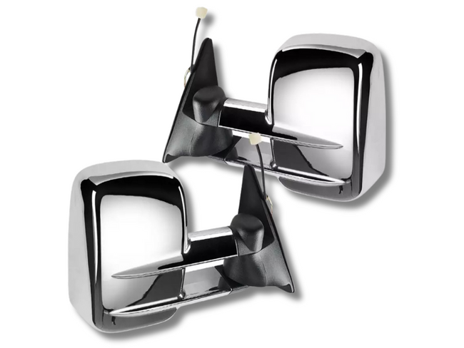 Extendable Towing Mirrors for 100 Series Toyota Landcruiser - Chrome - Electric Mirror - Pair-Spoilers and Bodykits Australia