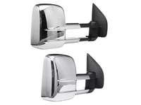 Extendable Towing Mirrors for D40 Nissan Navara - Manual Mirror - Chrome - Pair (2005 - 2015)-Spoilers and Bodykits Australia