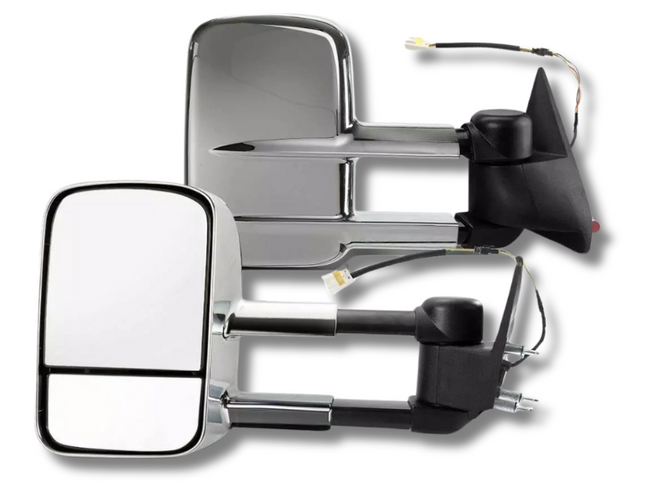 Extendable Towing Mirrors for GU Nissan Patrol Y61 - Chrome - Pair (1997 - 2016)-Spoilers and Bodykits Australia