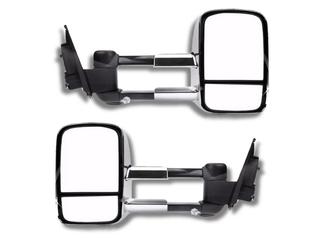 Extendable Towing Mirrors for PX1 / PX2 Ford Ranger / Everest UA - Chrome - Pair (2012 - 2022)-Spoilers and Bodykits Australia