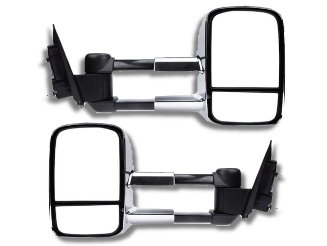 Extendable Towing Mirrors for PX1 / PX2 Ford Ranger - Manual Mirror - Chrome - Pair (2012 Onwards)-Spoilers and Bodykits Australia