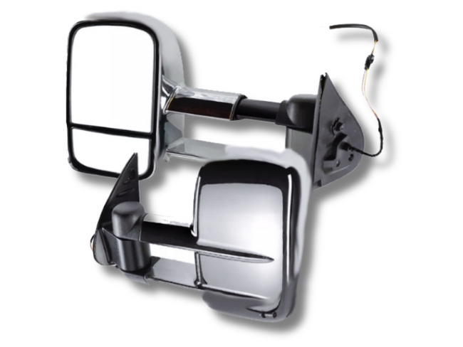 Extendable Towing Mirrors for Toyota Hilux - Chrome - Pair (07/2015 - 2019)-Spoilers and Bodykits Australia