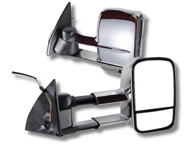 Extendable Towing Mirrors with Indicators for 150 Series Toyota Prado - Chrome - Pair (2009 Onwards)-Spoilers and Bodykits Australia