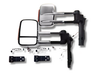 Extendable Towing Mirrors with Indicators for 70 / 75 / 78 / 79 Series Toyota Landcruiser - Chrome - Electric Mirror - Pair-Spoilers and Bodykits Australia