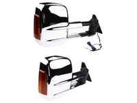 Extendable Towing Mirrors with Indicators for 80 Series Toyota Landcruiser - Chrome - Pair-Spoilers and Bodykits Australia