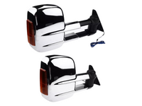 Extendable Towing Mirrors with Indicators for 80 Series Toyota Landcruiser - Manual Mirror - Chrome - Pair-Spoilers and Bodykits Australia