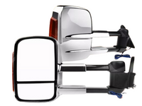 Extendable Towing Mirrors with Indicators for 80 Series Toyota Landcruiser - Manual Mirror - Chrome - Pair-Spoilers and Bodykits Australia