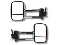 Extendable Towing Mirrors with Indicators for 80 Series Toyota Landcruiser - Manual Mirror - Chrome - Pair-Spoilers and Bodykits Australia