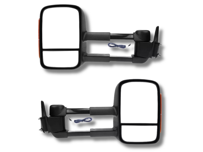Extendable Towing Mirrors with Indicators for 80 Series Toyota Landcruiser - Pair-Spoilers and Bodykits Australia