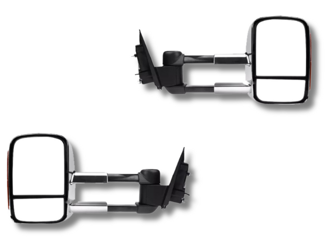 Extendable Towing Mirrors with Indicators for Ford Territory SX / SY / SZ - Chrome - Electric Mirror - Pair-Spoilers and Bodykits Australia