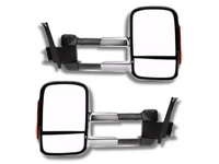 Extendable Towing Mirrors with Indicators for Holden Rodeo & Isuzu D-MAX - Manual Mirror - Chrome - Pair-Spoilers and Bodykits Australia