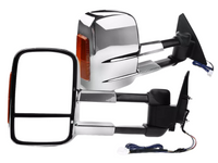 Extendable Towing Mirrors with Indicators for ML / MN Mitsubishi Triton - Chrome - Pair (2005 - 2015)-Spoilers and Bodykits Australia