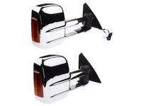 Extendable Towing Mirrors with Indicators for ML / MN Mitsubishi Triton - Chrome - Pair (2005 - 2015)-Spoilers and Bodykits Australia