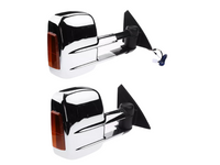 Extendable Towing Mirrors with Indicators for ML / MN Mitsubishi Triton - Chrome - Pair (2005 - 2015)-Spoilers and Bodykits Australia