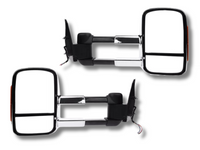 Extendable Towing Mirrors with Indicators for ML / MN Mitsubishi Triton - Chrome - Pair (2005 - 2015)-Spoilers and Bodykits Australia