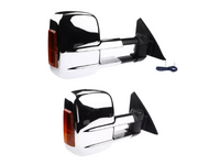Extendable Towing Mirrors with Indicators for ML / MN Mitsubishi Triton - Manual Mirror - Chrome - Pair-Spoilers and Bodykits Australia