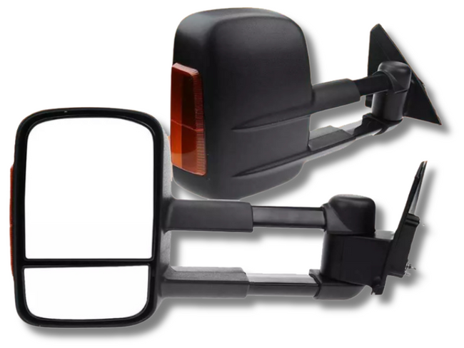 Extendable Towing Mirrors with Indicators for ML / MN Mitsubishi Triton - Manual Mirror - Pair (2005 - 2015)-Spoilers and Bodykits Australia