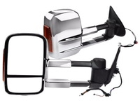 Extendable Towing Mirrors with Indicators for MQ / MR Mitsubishi Triton - Chrome - Pair (2015 - 2019)-Spoilers and Bodykits Australia