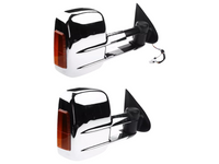 Extendable Towing Mirrors with Indicators for MQ / MR Mitsubishi Triton - Chrome - Pair (2015 - 2019)-Spoilers and Bodykits Australia