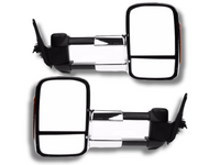 Extendable Towing Mirrors with Indicators for MQ / MR Mitsubishi Triton - Chrome - Pair (2015 - 2019)-Spoilers and Bodykits Australia