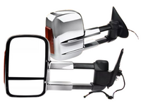 Extendable Towing Mirrors with Indicators for MQ / MR Mitsubishi Triton - Chrome - Pair (2015 Onwards)-Spoilers and Bodykits Australia