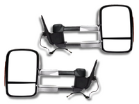 Extendable Towing Mirrors with Indicators for MQ / MR Mitsubishi Triton - Chrome - Pair (2015 Onwards)-Spoilers and Bodykits Australia