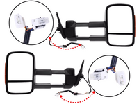 Extendable Towing Mirrors with Indicators for MQ / MR Mitsubishi Triton - Electric Mirror - Pair (2015 - 2019)-Spoilers and Bodykits Australia