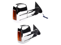 Extendable Towing Mirrors with Indicators for MQ / MR Mitsubishi Triton - Manual Mirror - Chrome - Pair-Spoilers and Bodykits Australia