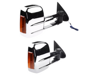 Extendable Towing Mirrors with Indicators for MQ / MR Mitsubishi Triton - Manual Mirror - Chrome - Pair-Spoilers and Bodykits Australia