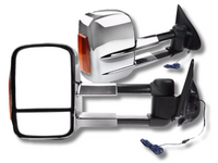 Extendable Towing Mirrors with Indicators for MQ / MR Mitsubishi Triton - Manual Mirror - Chrome - Pair-Spoilers and Bodykits Australia