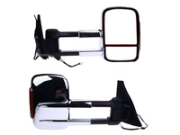 Extendable Towing Mirrors with Indicators for Mitsubishi Pajero - Chrome - Pair (2001 - 2019)-Spoilers and Bodykits Australia