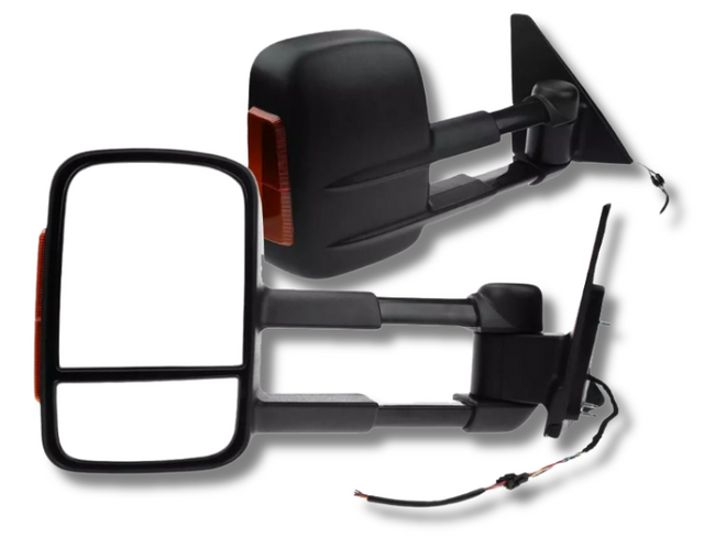 Extendable Towing Mirrors with Indicators for Mitsubishi Pajero - Electric Mirror - Pair (2001 - 2019)-Spoilers and Bodykits Australia