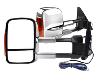 Extendable Towing Mirrors with Indicators for Mitsubishi Pajero - Manual Mirror - Chrome - Pair (2001 - 2019)-Spoilers and Bodykits Australia