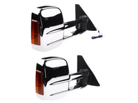 Extendable Towing Mirrors with Indicators for Mitsubishi Pajero - Manual Mirror - Chrome - Pair (2001 - 2019)-Spoilers and Bodykits Australia