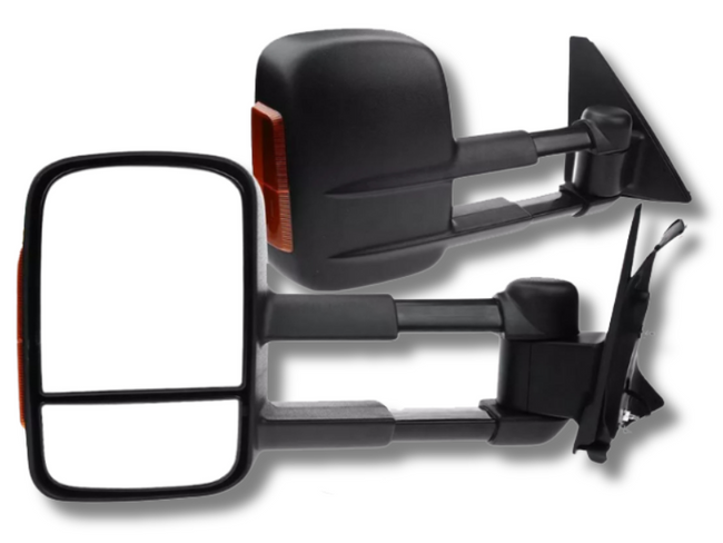 Extendable Towing Mirrors with Indicators for Mitsubishi Pajero - Manual Mirror - Pair (2001 - 2019)-Spoilers and Bodykits Australia