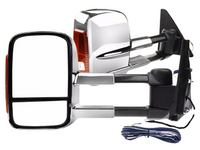 Extendable Towing Mirrors with Indicators for Mitsubishi Pajero NP / NS - Chrome - Manual Mirror - Pair-Spoilers and Bodykits Australia